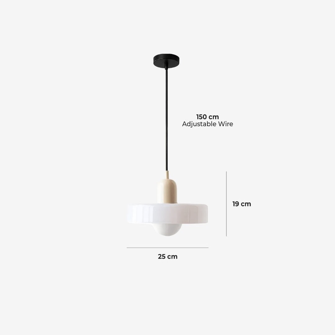 Skiva white shade, ivory cap