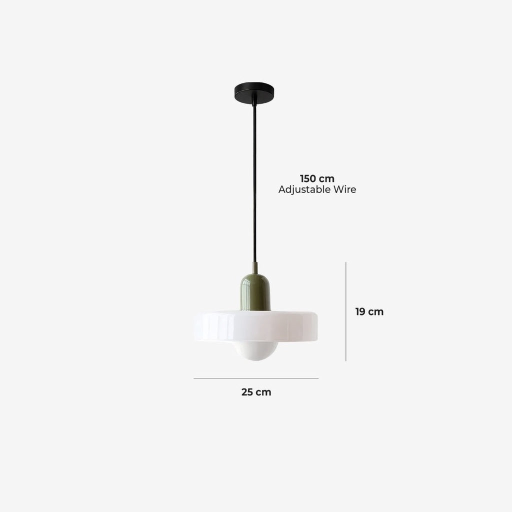 Skiva white shade, olive cap
