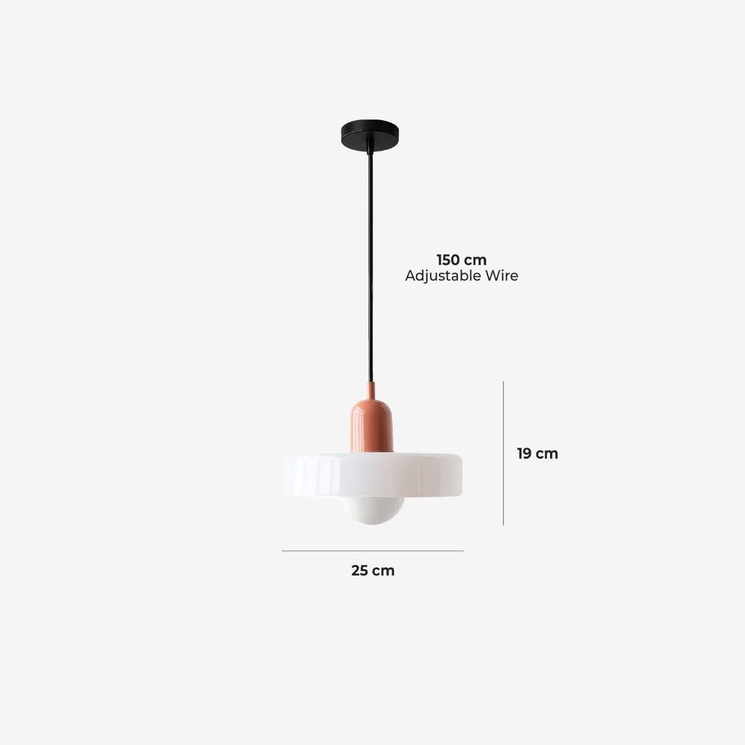 Skiva white shade, terracotta cap