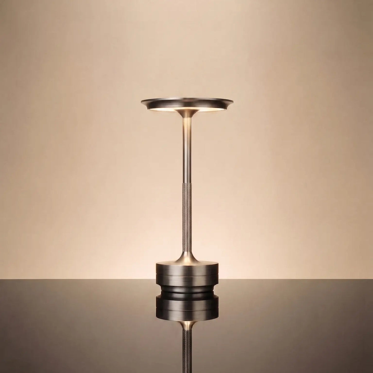 Solva cordless table lamp in gunmetal